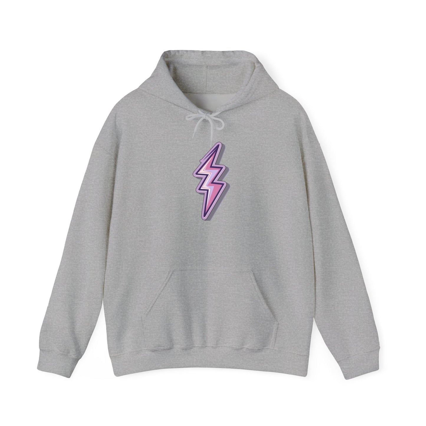 Unisex Purple Lightning Bolt Hoodie - Sport Grey / S - SUNKISSHAVEN