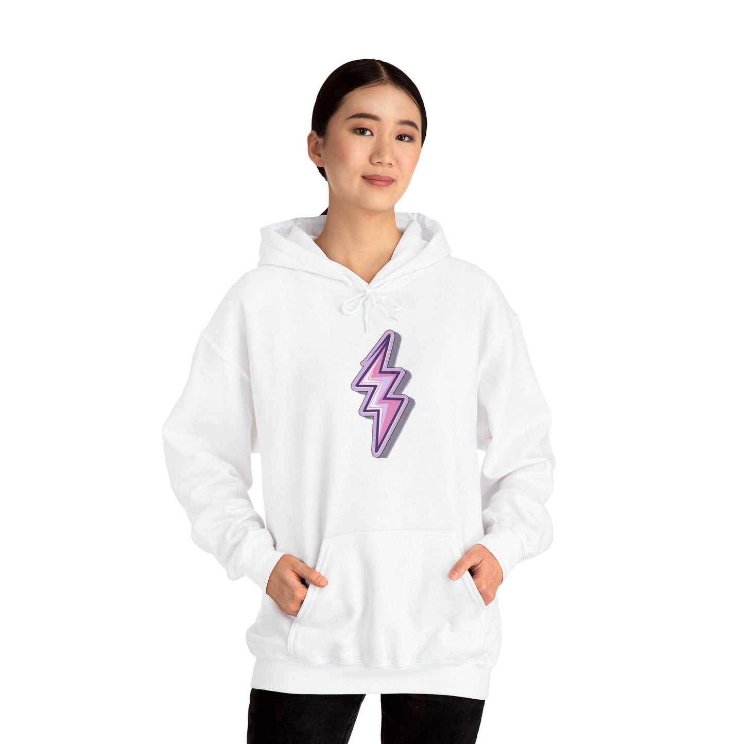 Unisex Purple Lightning Bolt Hoodie - Sport Grey / S - SUNKISSHAVEN