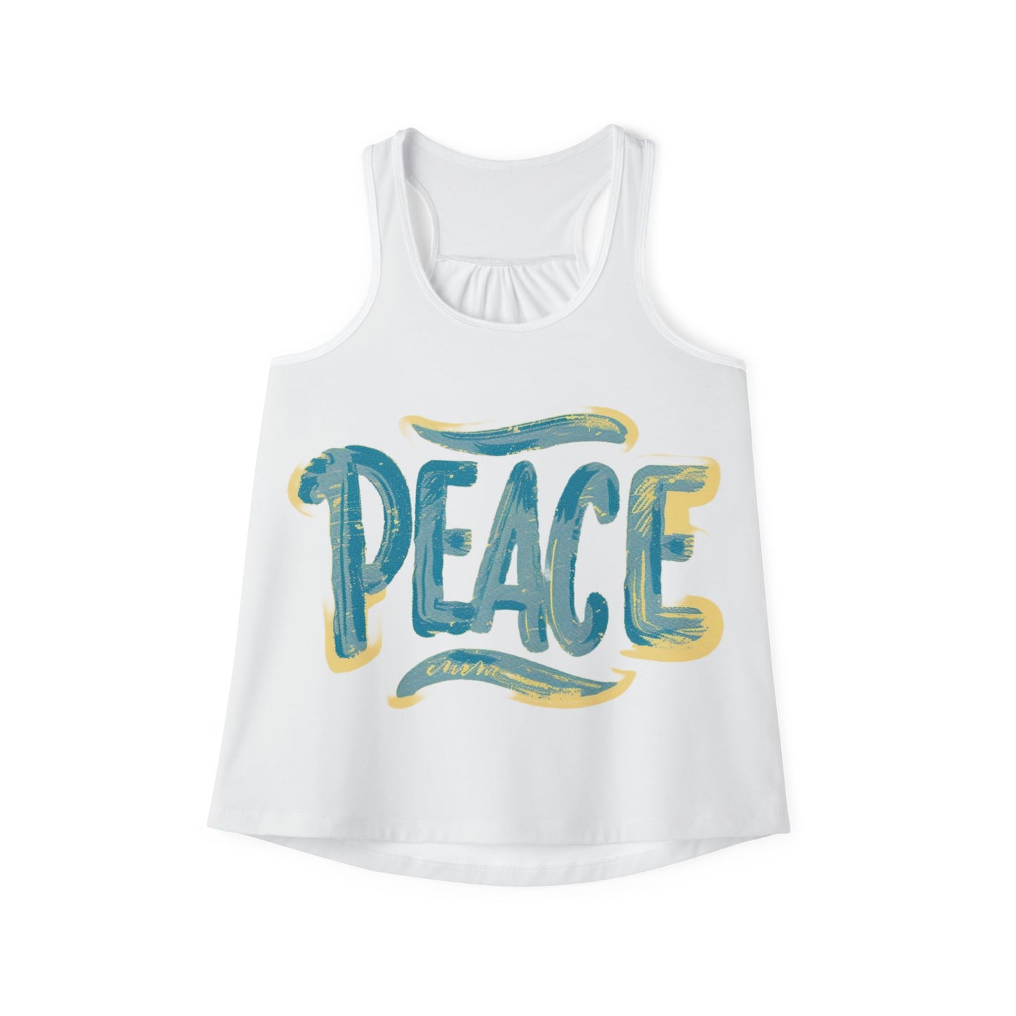 Peace Racerback Tank Top - S / White - SUNKISSHAVEN