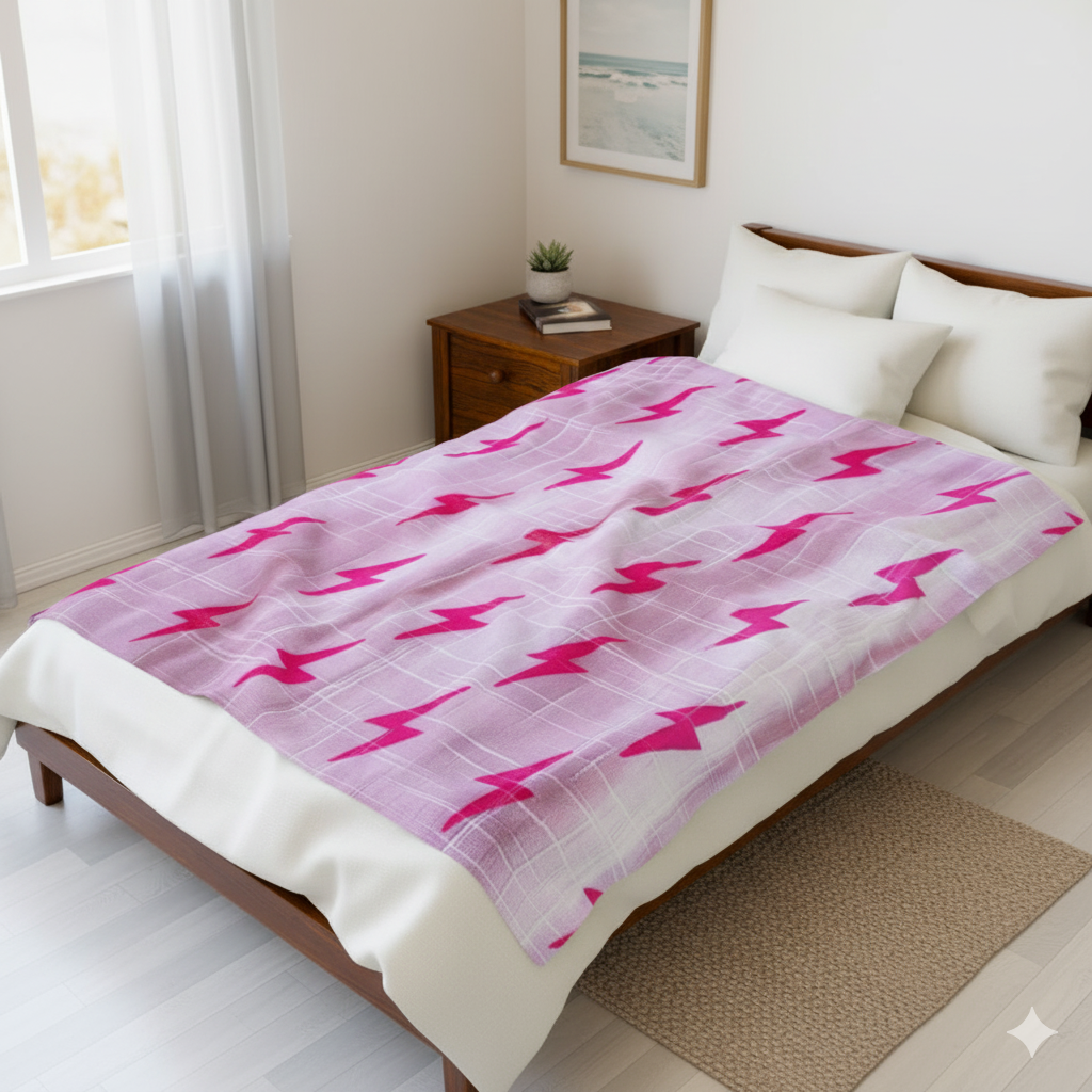 Electric Pink Plush Blanket - 50" × 60" - SUNKISSHAVEN