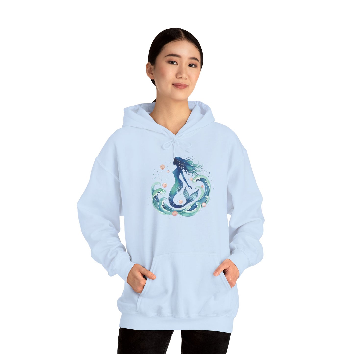 Ocean Goddess Hoodie, Artistic Sweatshirt for Beach Lovers, Magical Elemental Gift, Cozy Casual Wear, Perfect for Summer and Holidays - S / White - SUNKISSHAVEN