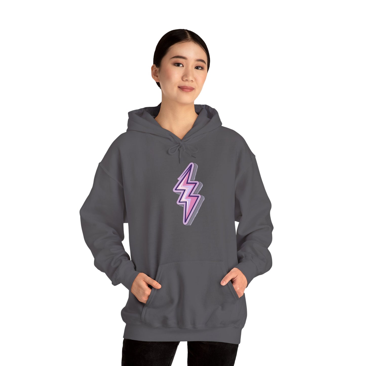 Unisex Purple Lightning Bolt Hoodie - Sport Grey / S - SUNKISSHAVEN