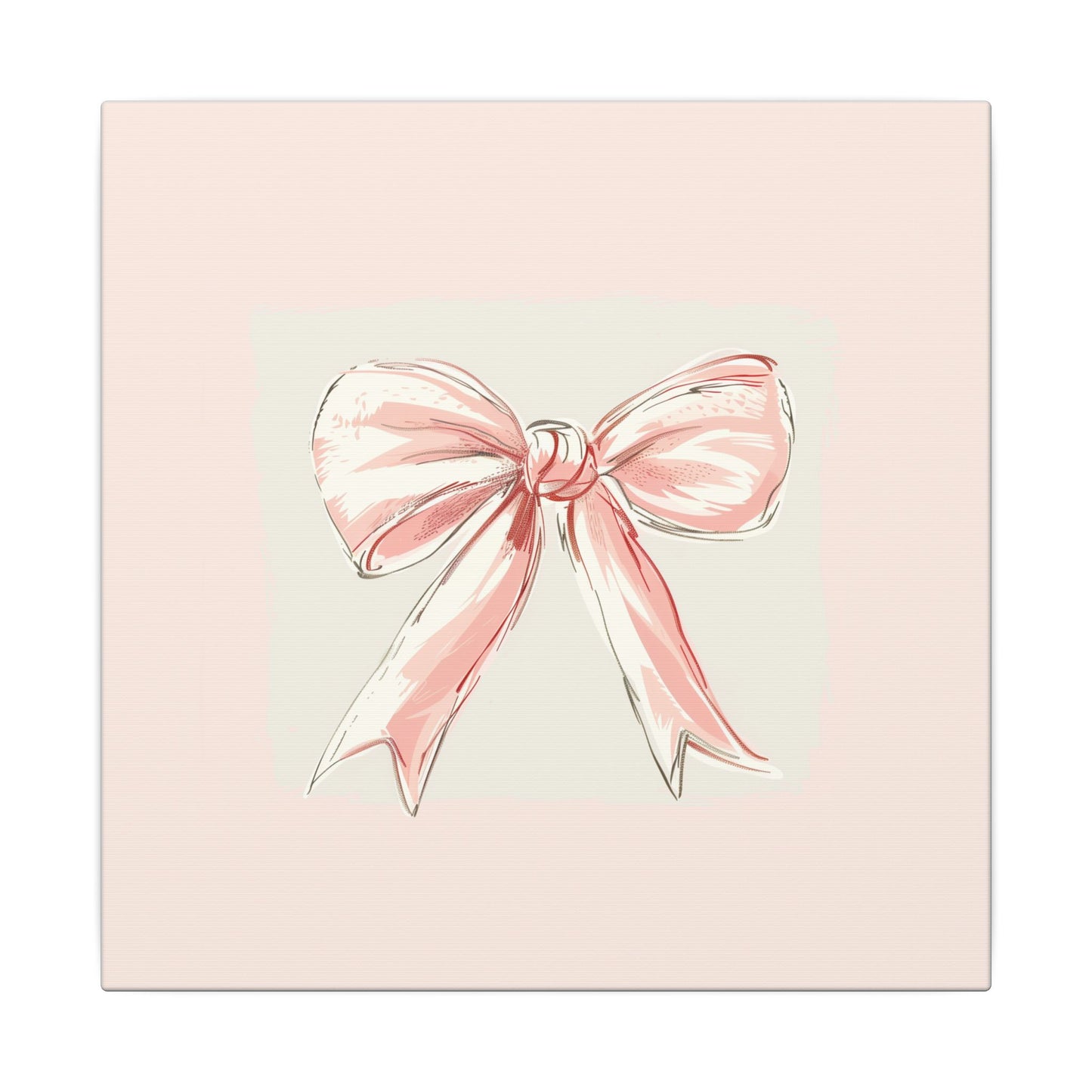 Soft Blush Bow Wall Art - 10″ x 10″ / 0.75'' - SUNKISSHAVEN