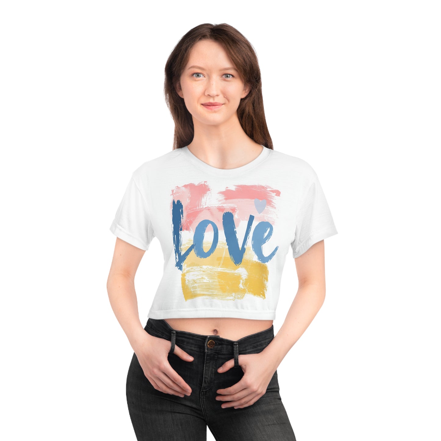 Love Crop Top T-Shirt - White stitching / XS - SUNKISSHAVEN