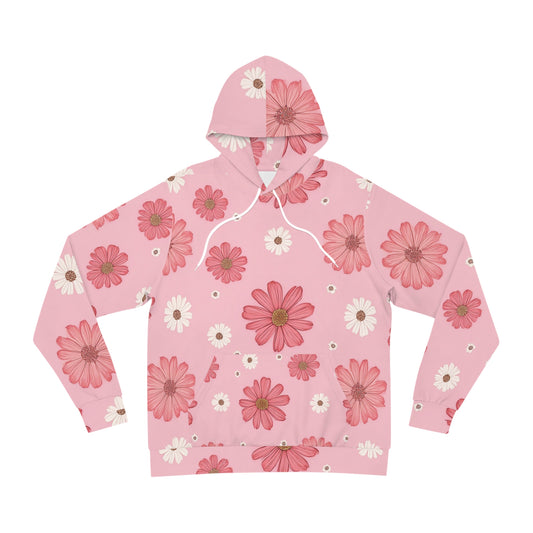 Preppy Pink Floral Hoodie - Comfortable & Stylish All-Over Print for Women - S / Seam thread color automatically matched to design - SUNKISSHAVEN