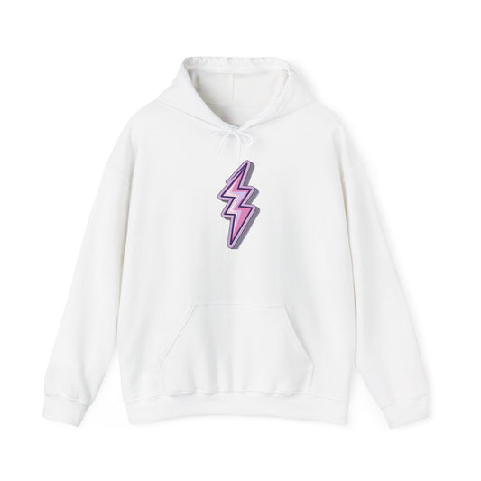 Unisex Purple Lightning Bolt Hoodie - White / S - SUNKISSHAVEN