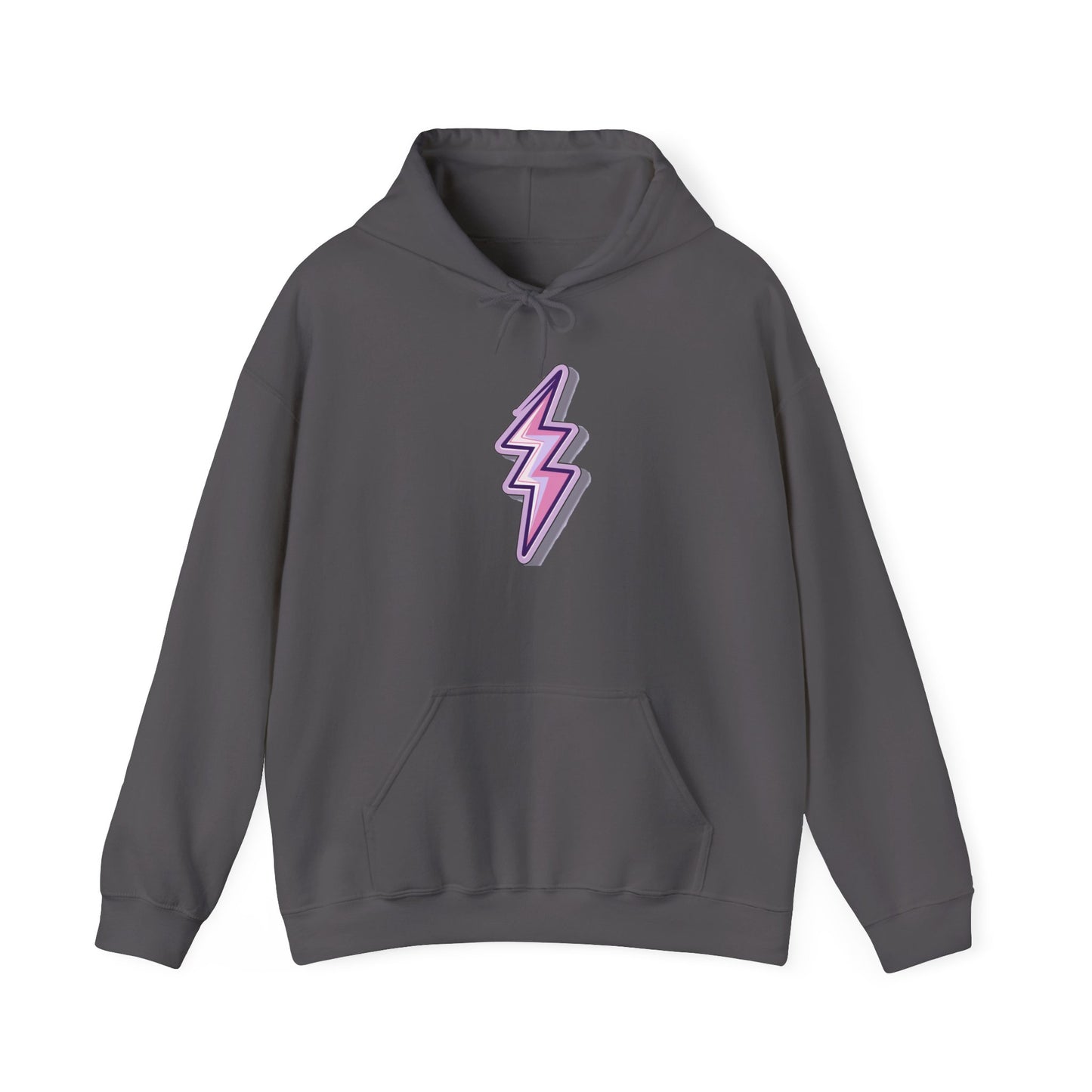 Unisex Purple Lightning Bolt Hoodie - Charcoal / S - SUNKISSHAVEN