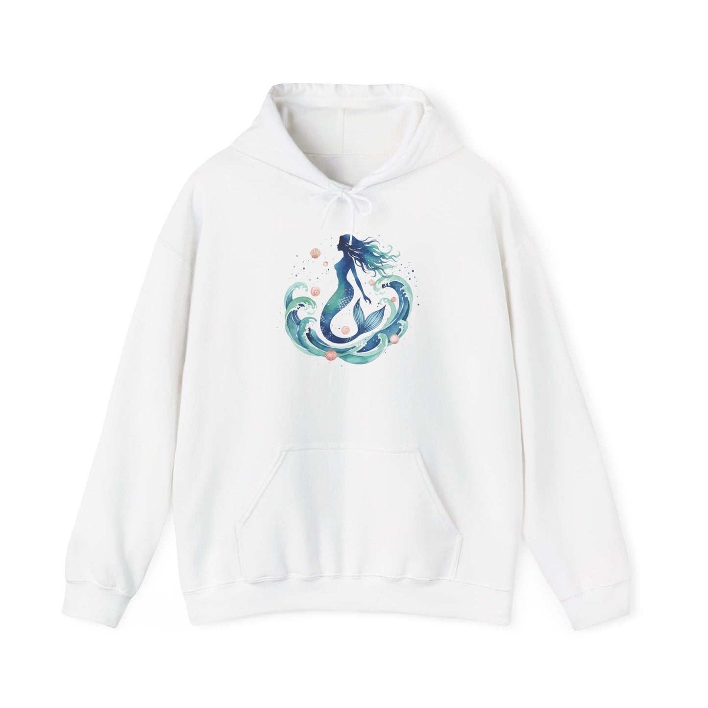 Ocean Goddess Hoodie, Artistic Sweatshirt for Beach Lovers, Magical Elemental Gift, Cozy Casual Wear, Perfect for Summer and Holidays - S / White - SUNKISSHAVEN