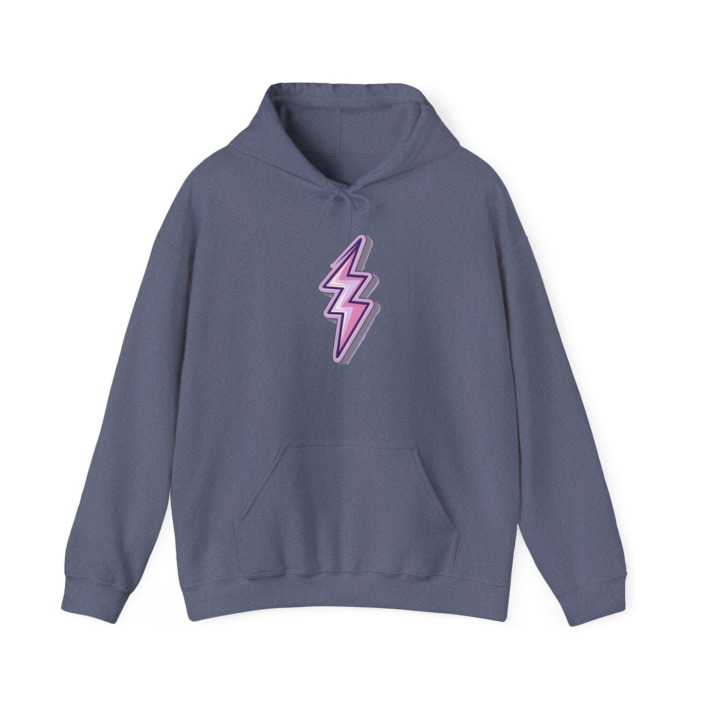 Unisex Purple Lightning Bolt Hoodie - Heather Navy / S - SUNKISSHAVEN