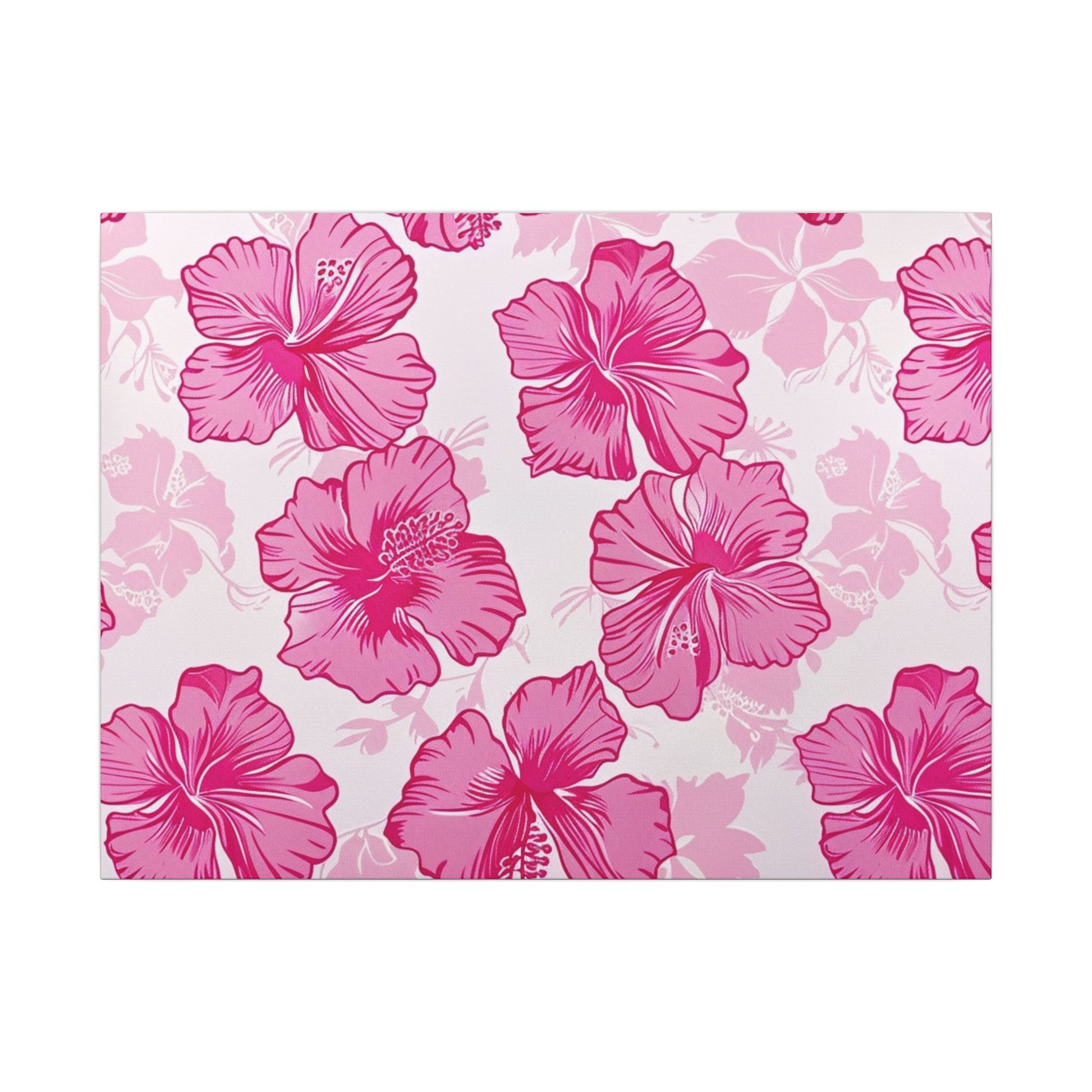 Pink Hibiscus Bloom Matte Canvas - 24″ x 18″ (Horizontal) / 0.75'' - SUNKISSHAVEN
