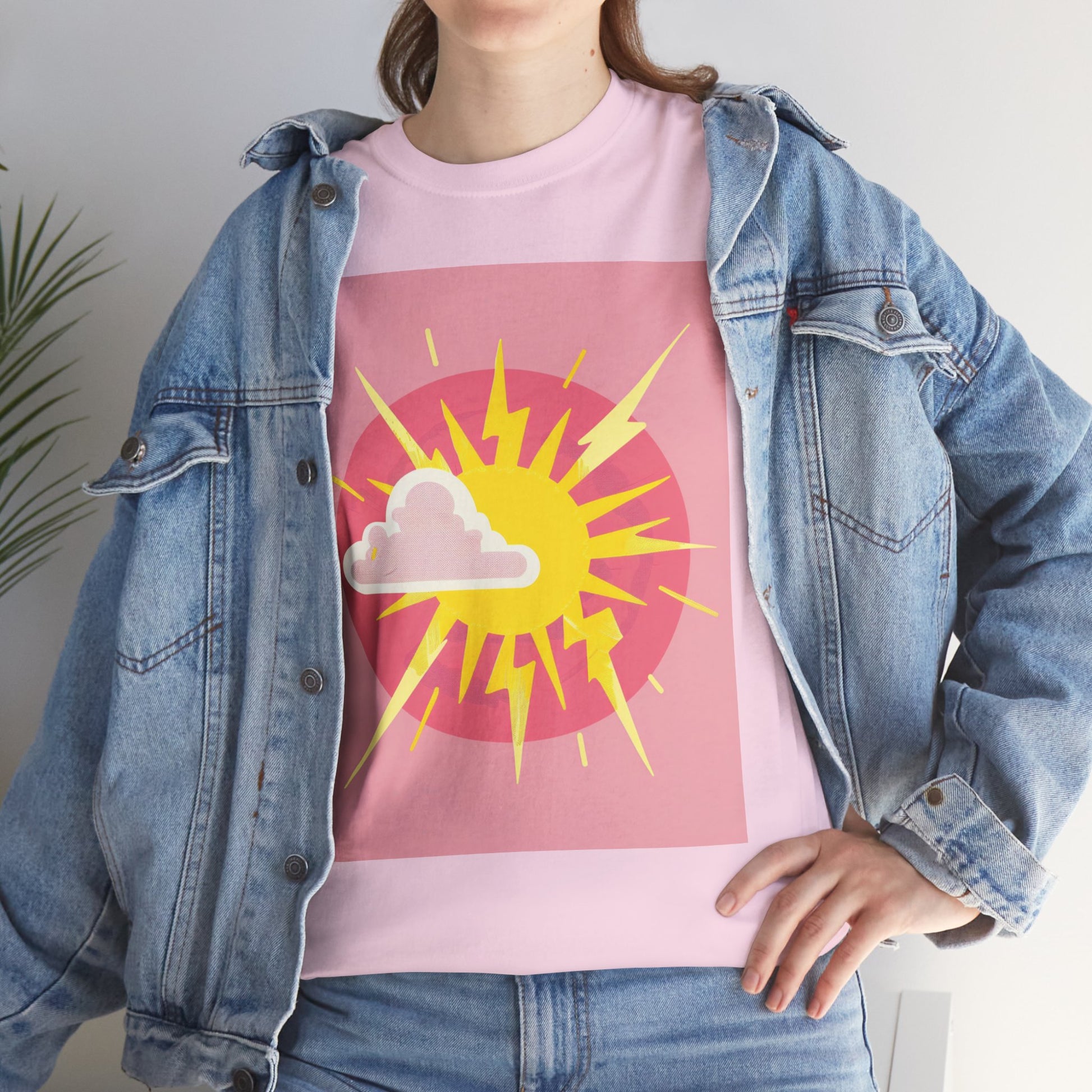 Sunshine and Lightning Unisex Tee - Light Pink / S - SUNKISSHAVEN