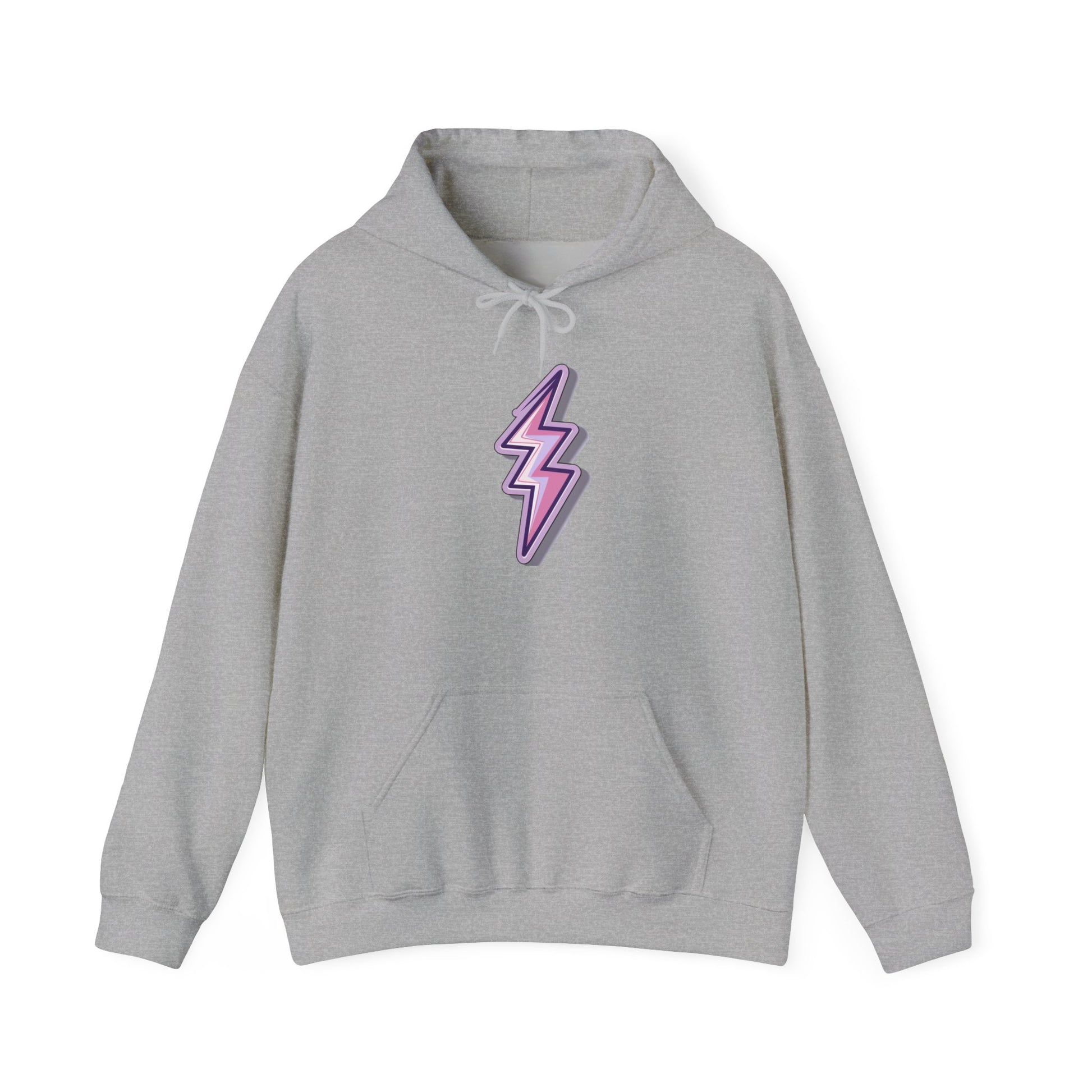 Unisex Purple Lightning Bolt Hoodie - Sport Grey / S - SUNKISSHAVEN