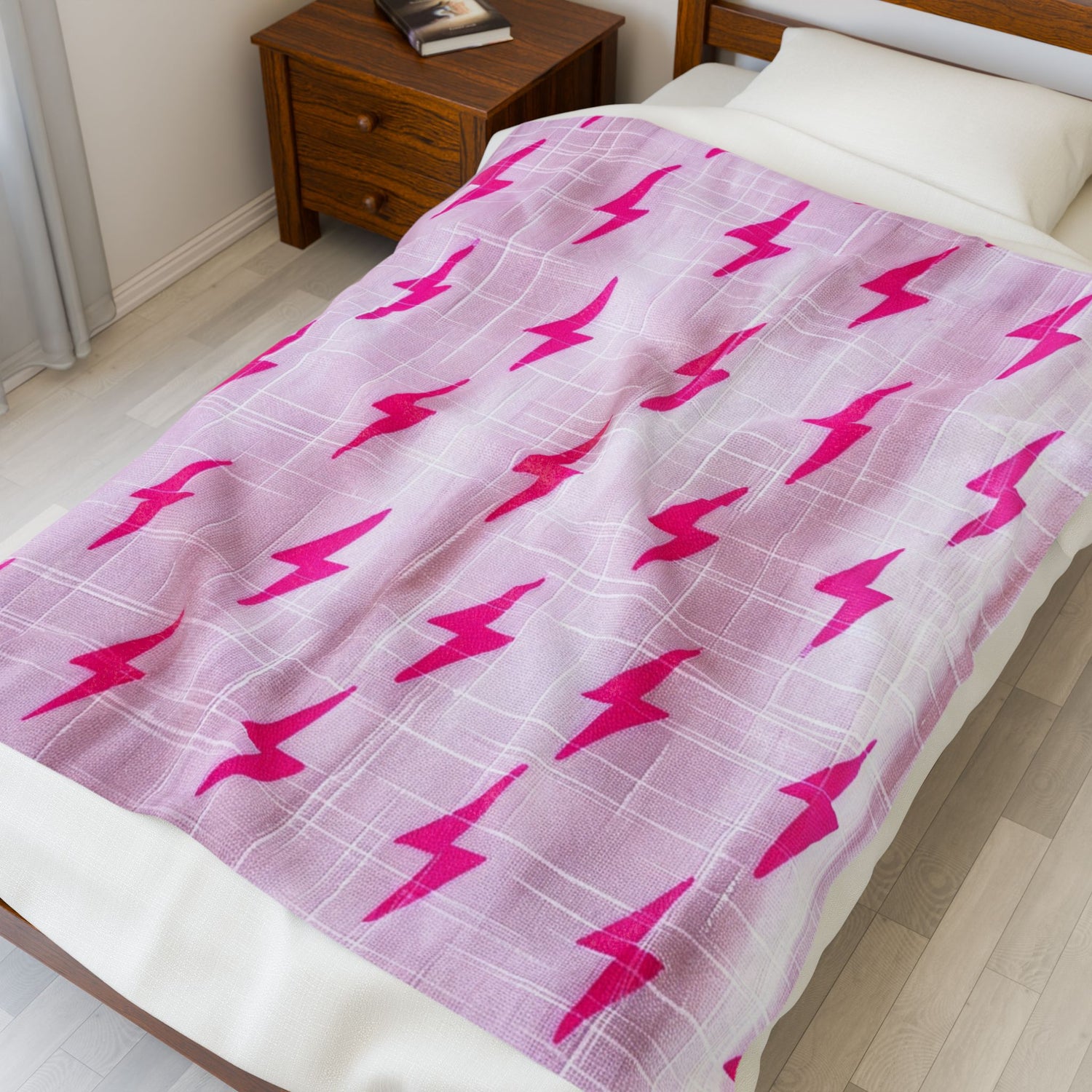 Electric Pink Plush Blanket - 50" × 60" - SUNKISSHAVEN