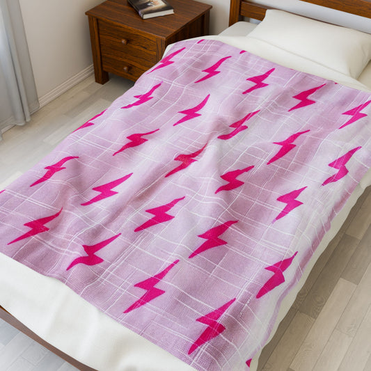 Electric Pink Plush Blanket - 50" × 60" - SUNKISSHAVEN