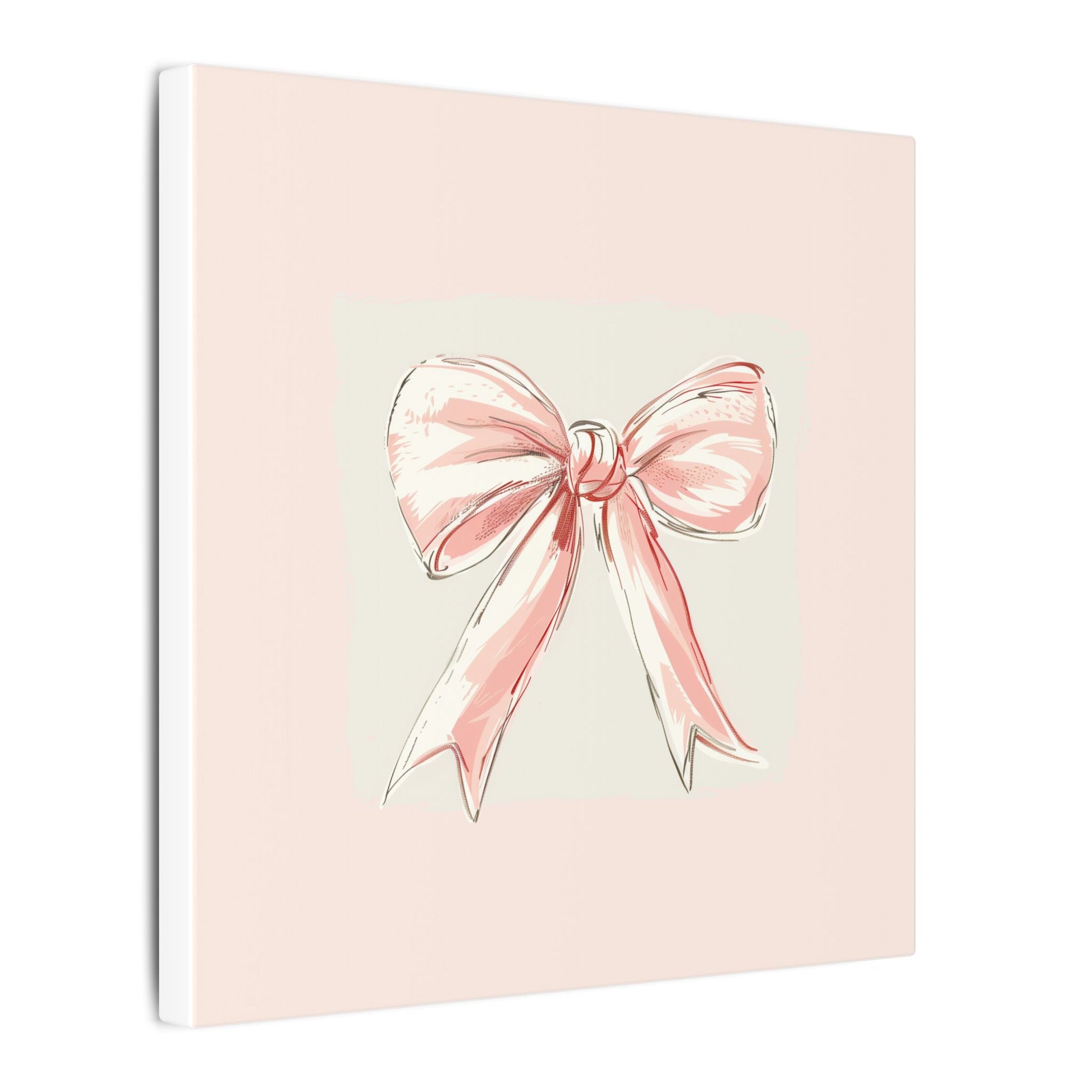 Soft Blush Bow Wall Art - 10″ x 10″ / 0.75'' - SUNKISSHAVEN