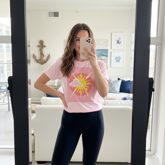 Sunshine and Lightning Unisex Tee - Light Pink / S - SUNKISSHAVEN