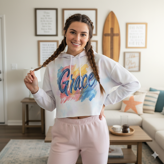Cropped Grace Hoodie - Tie-dye Cotton Candy / XS - SUNKISSHAVEN
