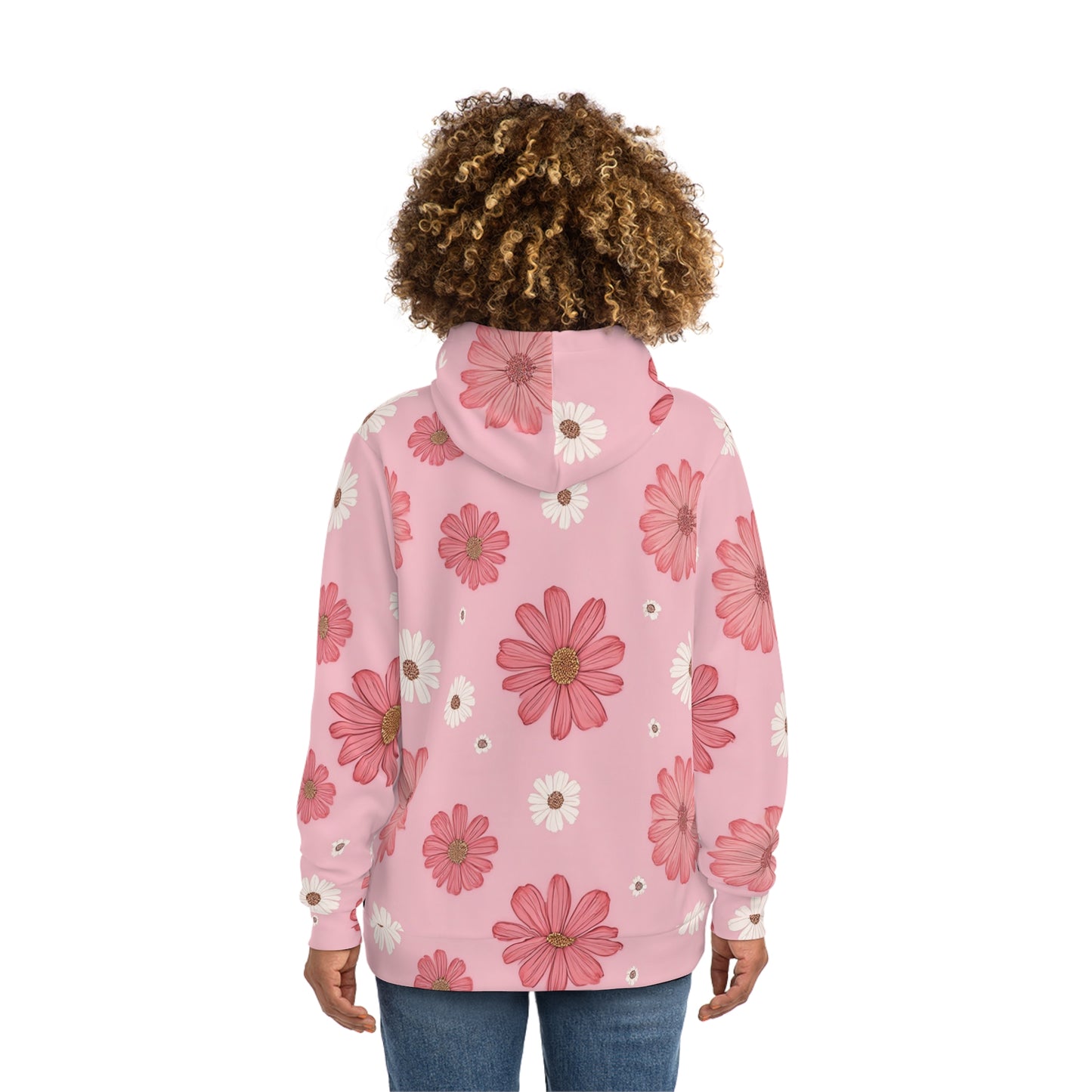 Preppy Pink Floral Hoodie - Comfortable & Stylish All-Over Print for Women - S / Seam thread color automatically matched to design - SUNKISSHAVEN