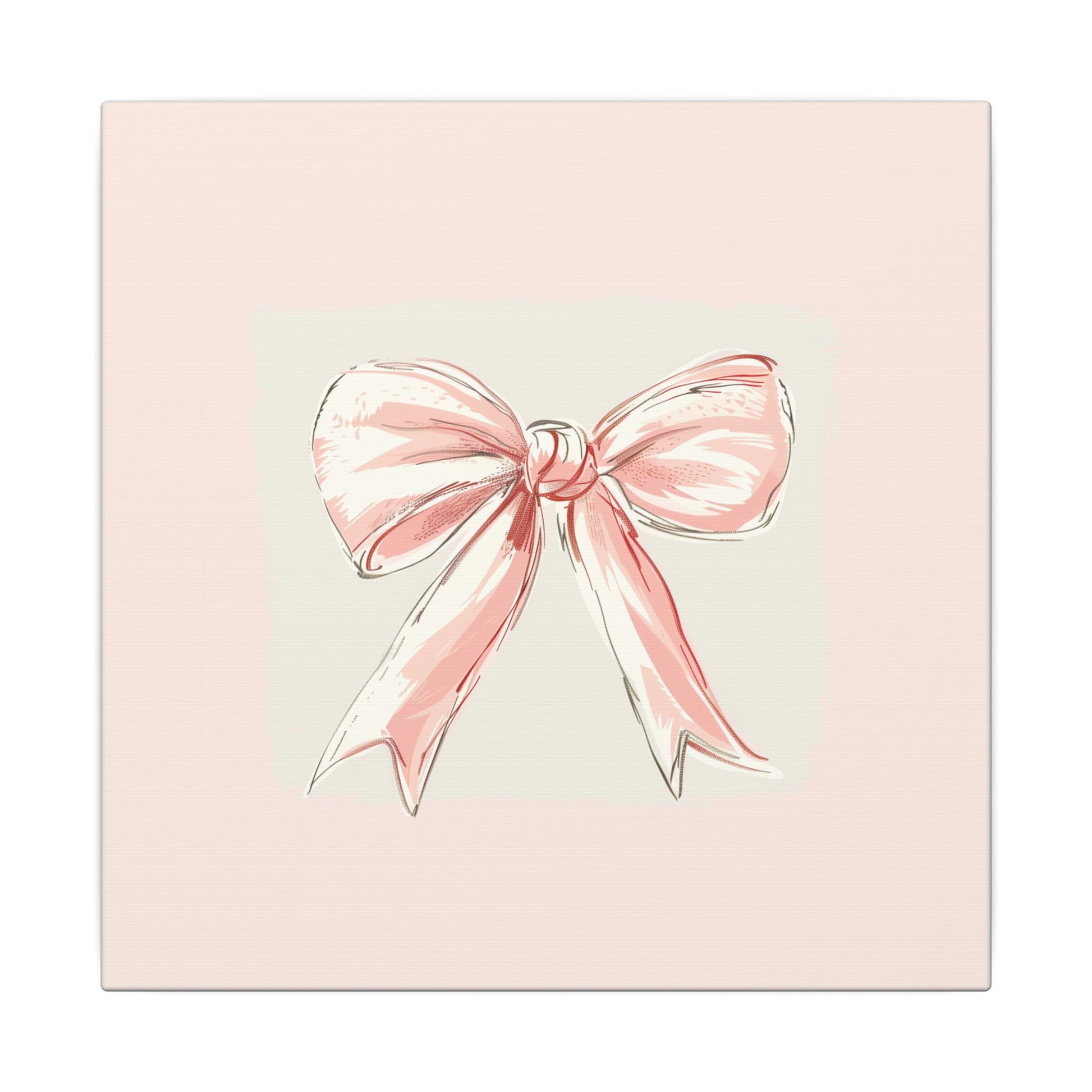 Soft Blush Bow Wall Art - 10″ x 10″ / 0.75'' - SUNKISSHAVEN