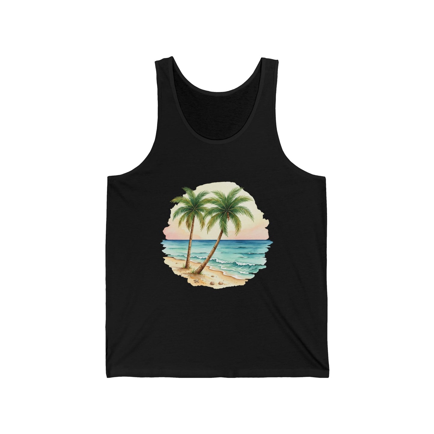 Tropical Paradise Unisex Tank, Summer Beach Top, Vacation Attire, Gift for Beach Lovers, Resort Wear
