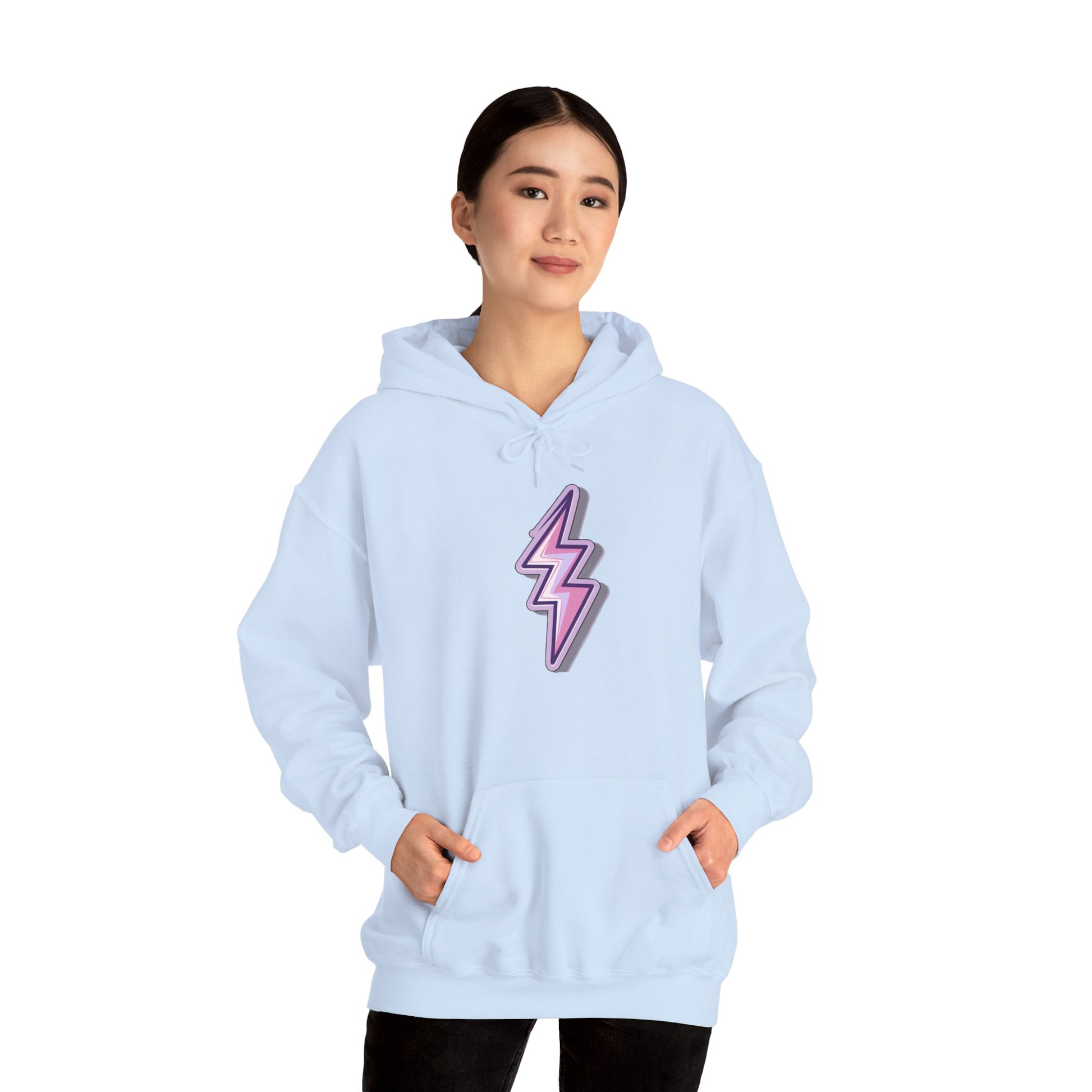 Unisex Purple Lightning Bolt Hoodie - Sport Grey / S - SUNKISSHAVEN