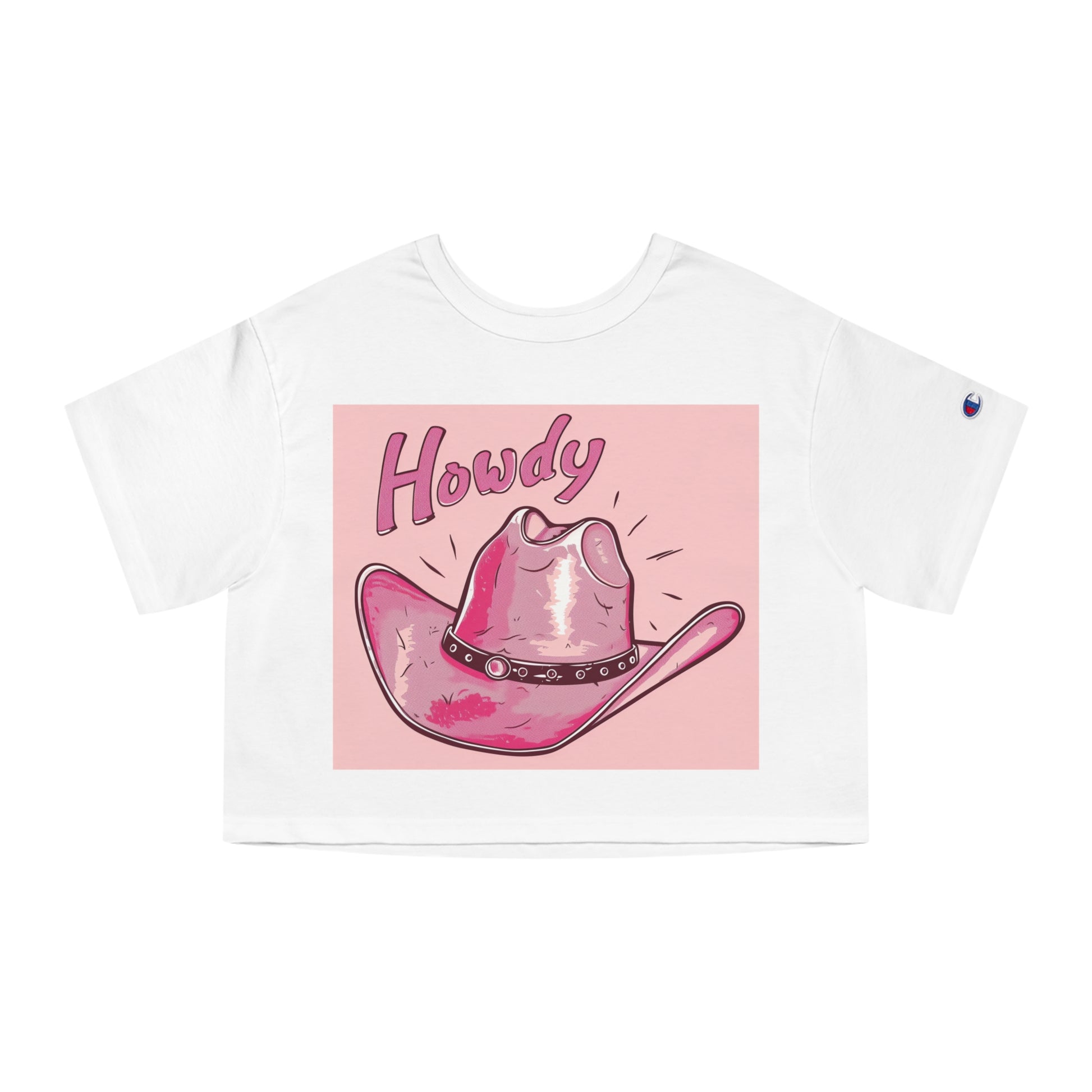 Pink Howdy Crop-Top Shirt - White / XS - SUNKISSHAVEN