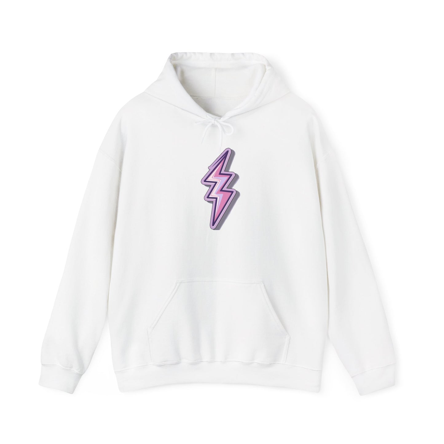 Unisex Purple Lightning Bolt Hoodie - White / S - SUNKISSHAVEN