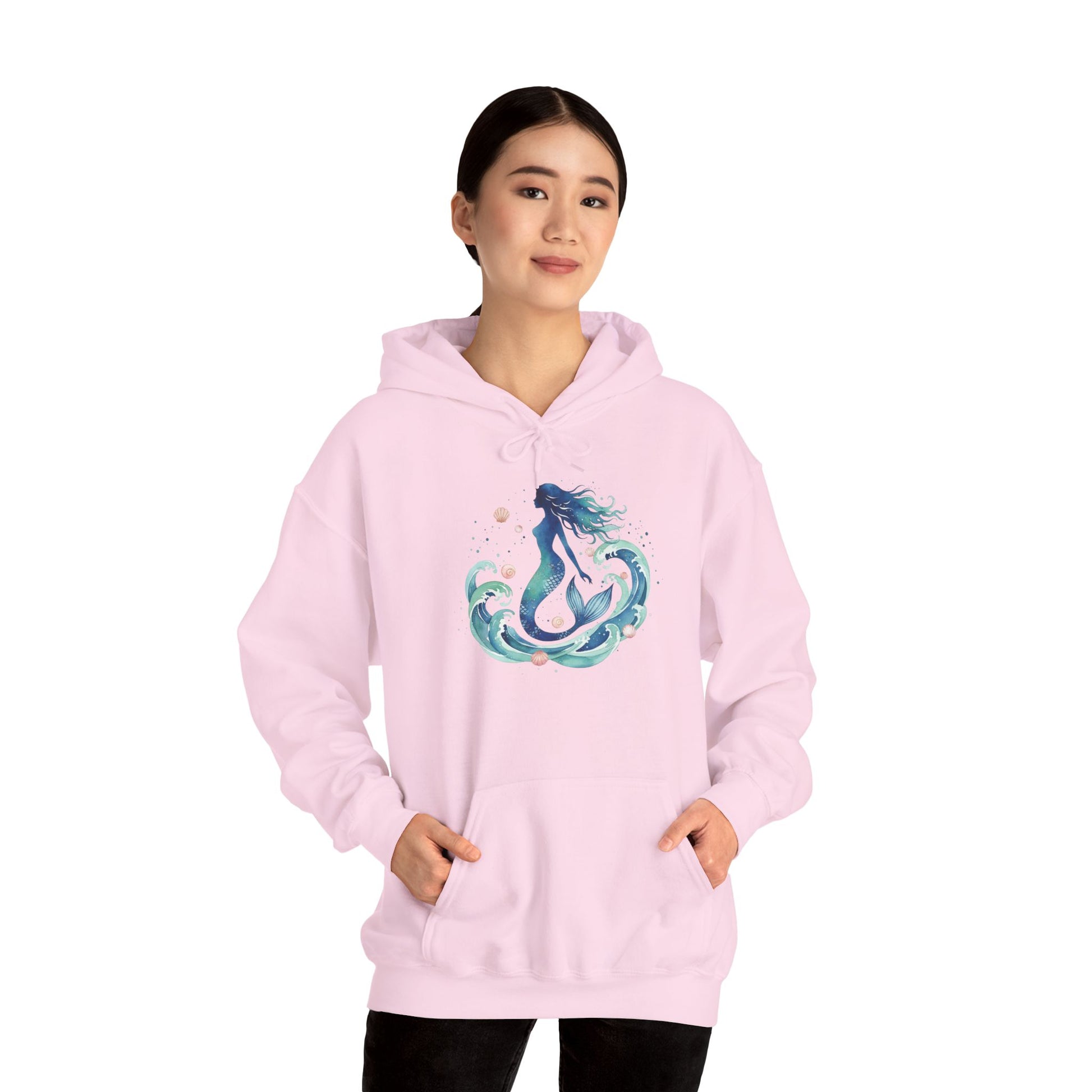 Ocean Goddess Hoodie, Artistic Sweatshirt for Beach Lovers, Magical Elemental Gift, Cozy Casual Wear, Perfect for Summer and Holidays - S / White - SUNKISSHAVEN
